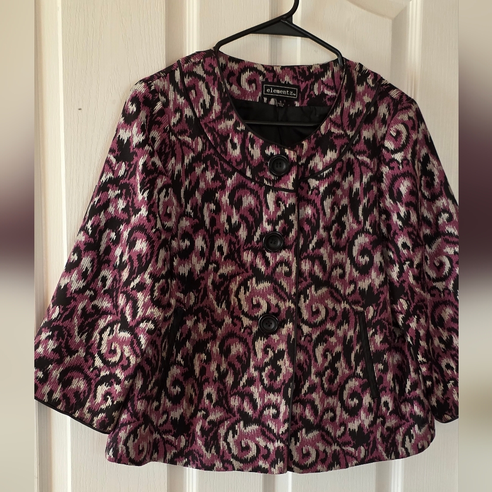 Element Pink And Black Patterned Button Down Shirt - image 2